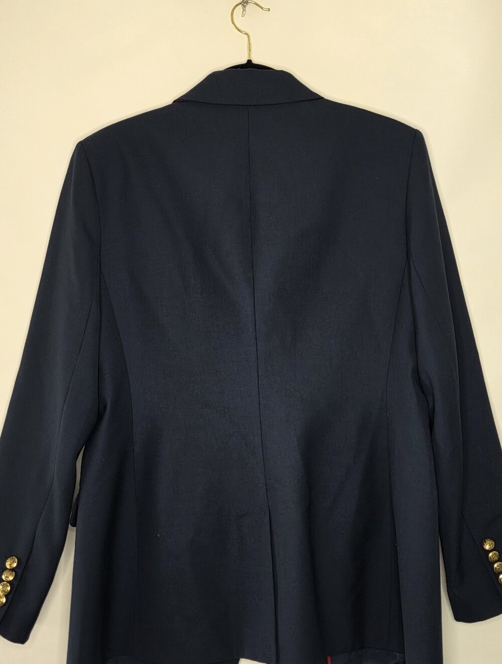 Banana Republic Double-Breasted Navy Blazer Size 12 Gold Crest Buttons Career - Picture 4 of 13